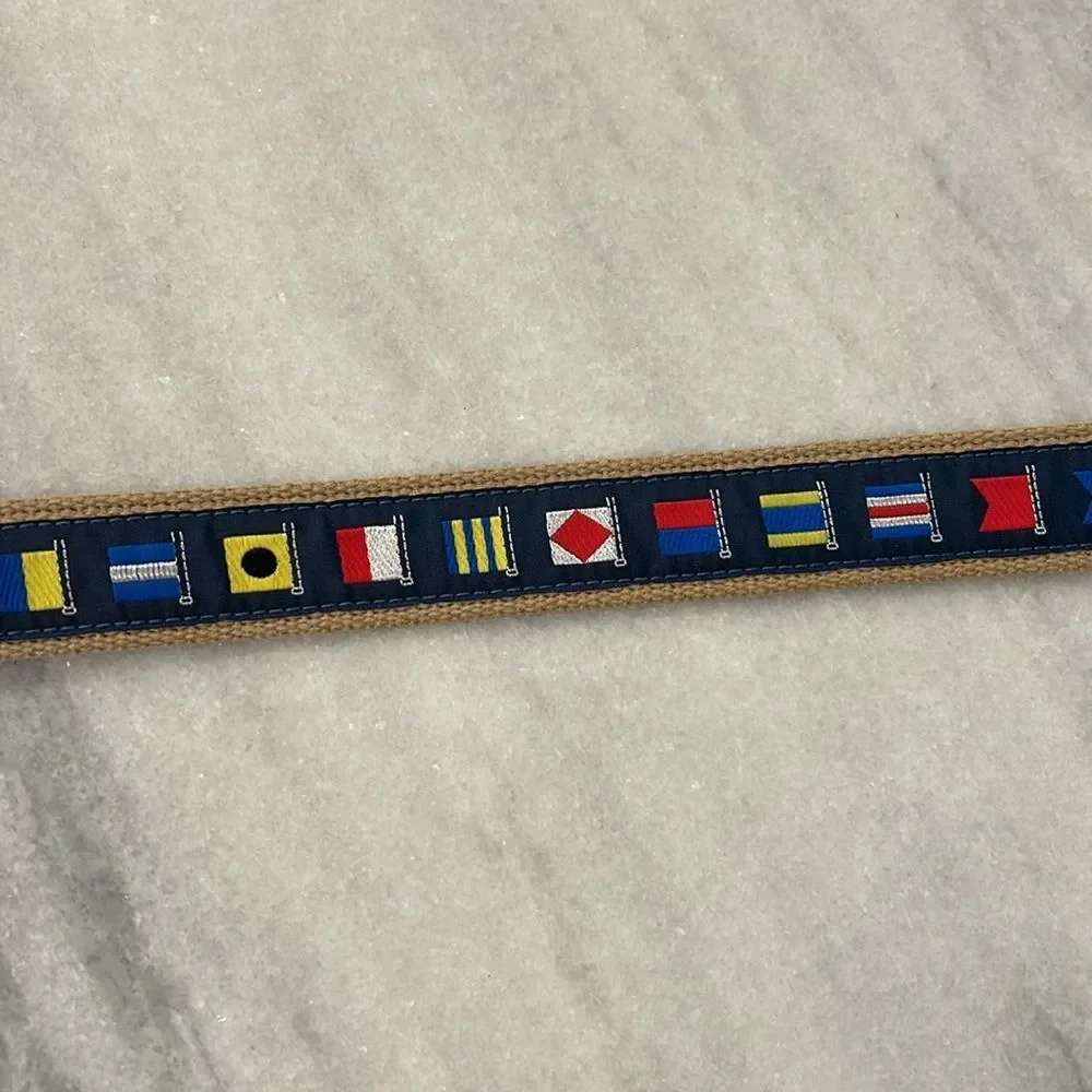 Leather Man Ltd Nautical Flag Embroidered Belt size 28